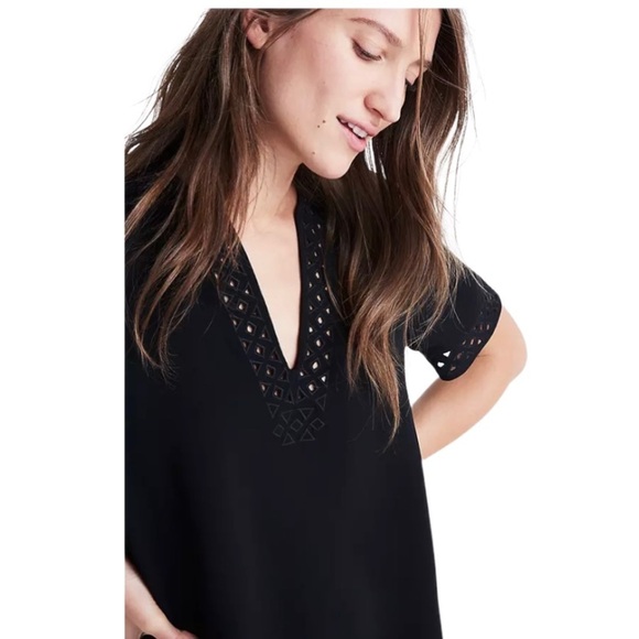 MADEWELL | Women’s Ballad Classic Black Tunic Shift Mini Dress Size 10 (NWOT) - Picture 2 of 7